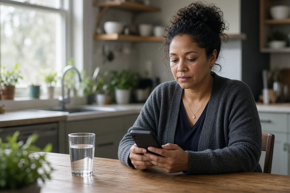 Person at home reading a coverage-change message after a qualifying life event