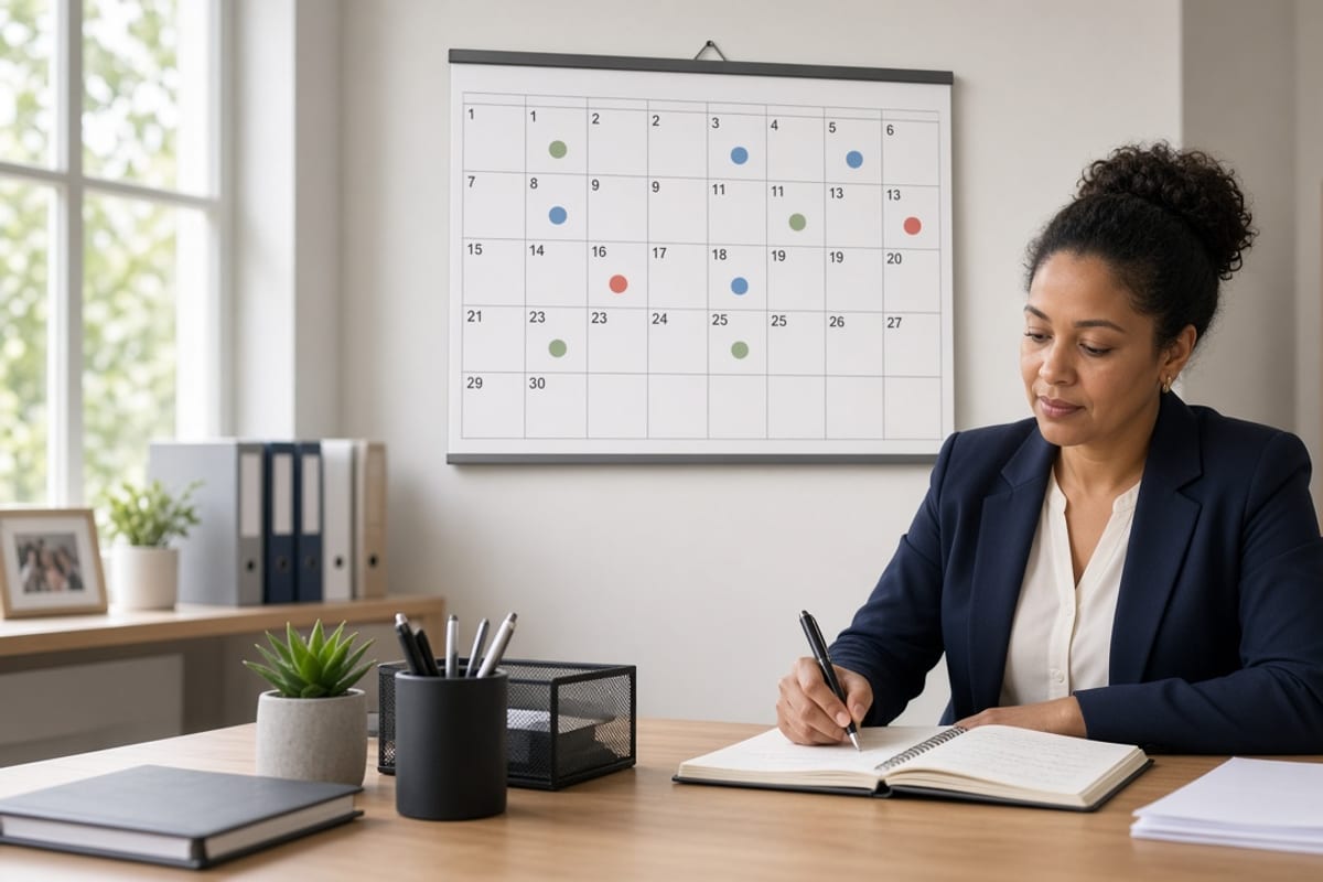 HR planner building an open enrollment communication calendar