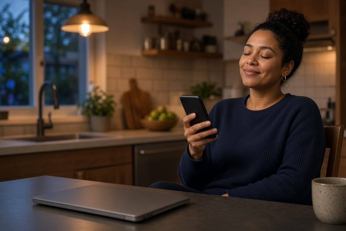 Employee confirming a benefits election on a phone after open enrollment