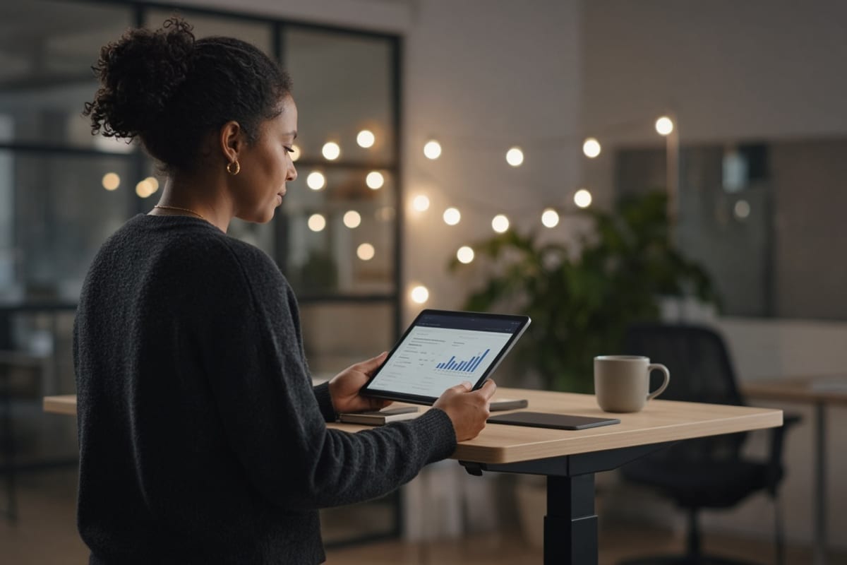 Employee opening a total rewards statement on a tablet