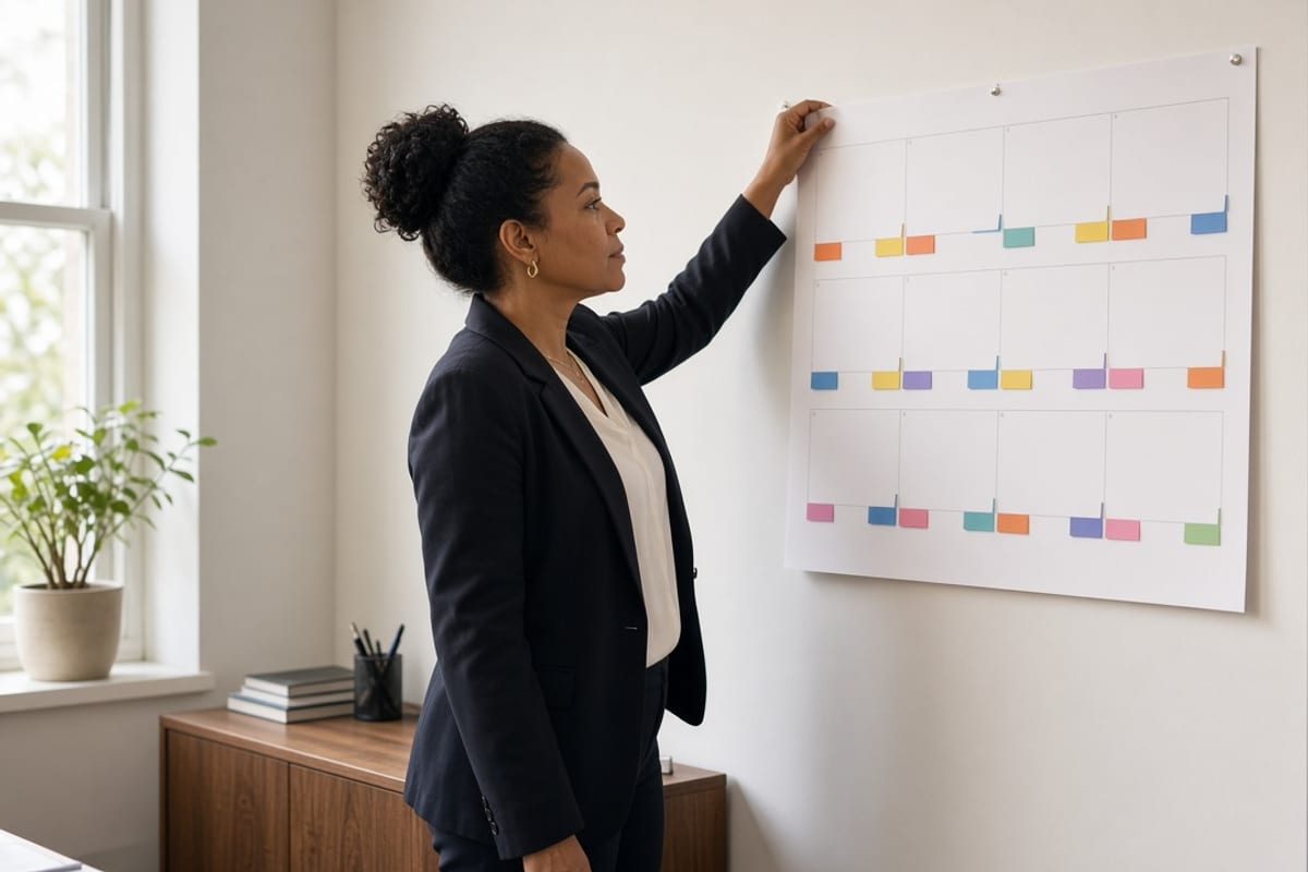 HR owner posting a twelve-month benefits communication calendar